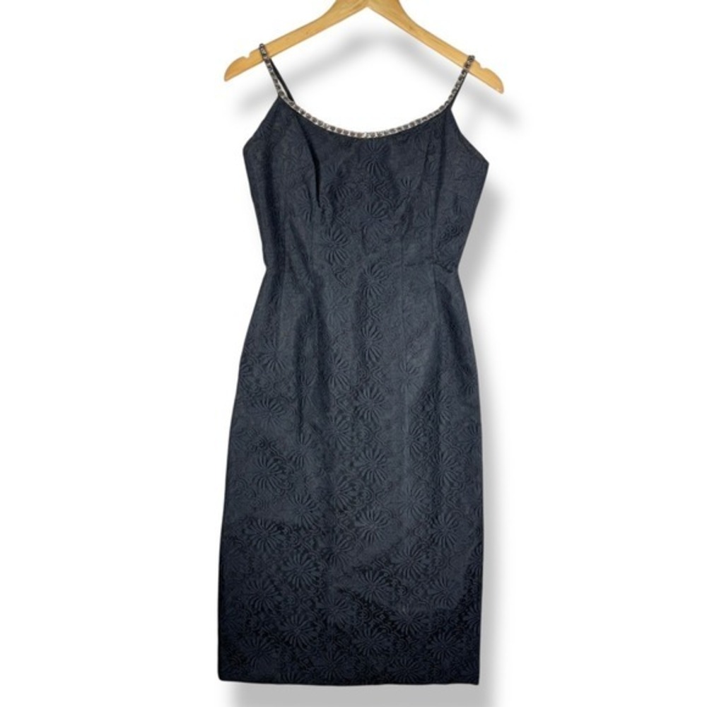Lilli Diamond Black Lace Wiggle Dress Womens‎ Size Small Glam Vintage 50s 60s - Picture 4 of 16